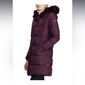 Ralph Lauren Purple Hooded Down Puffer Coat